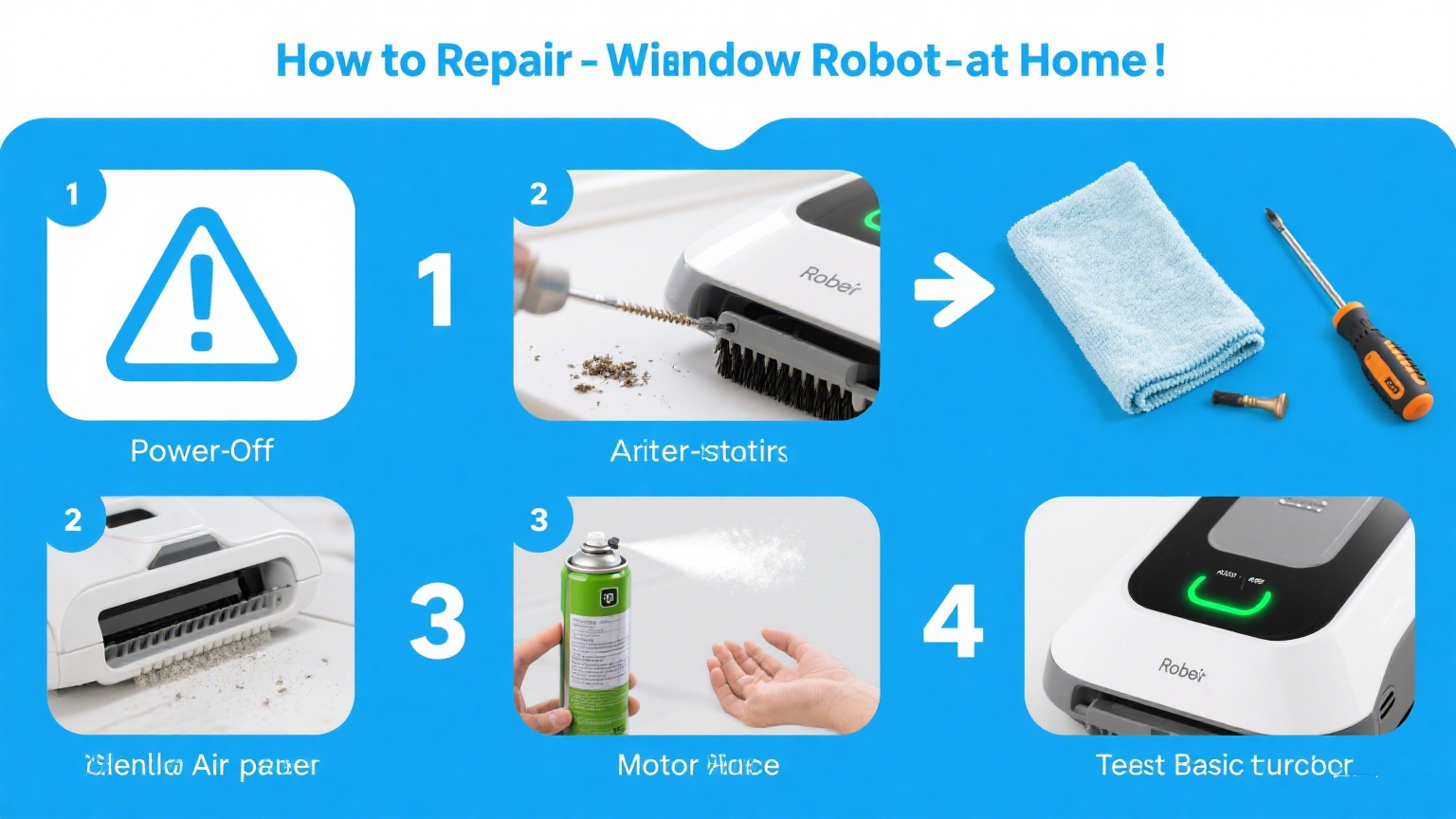 ¿Cómo reparar un robot de limpieza de ventanas en casa?