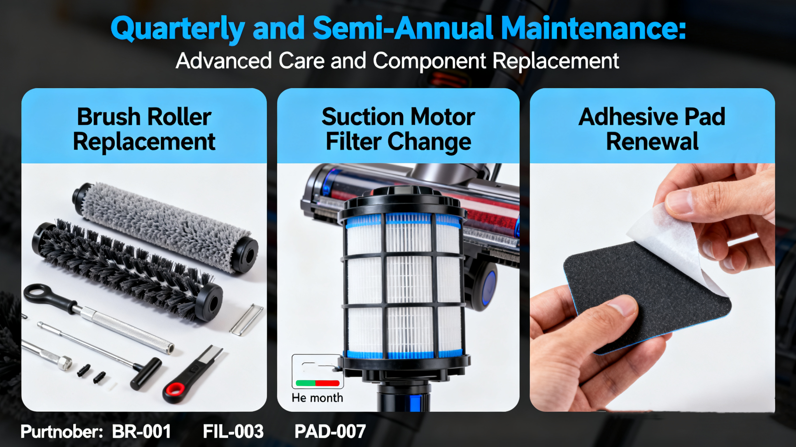 Mantenimiento trimestral y semestral: cuidado avanzado y reemplazo de componentes