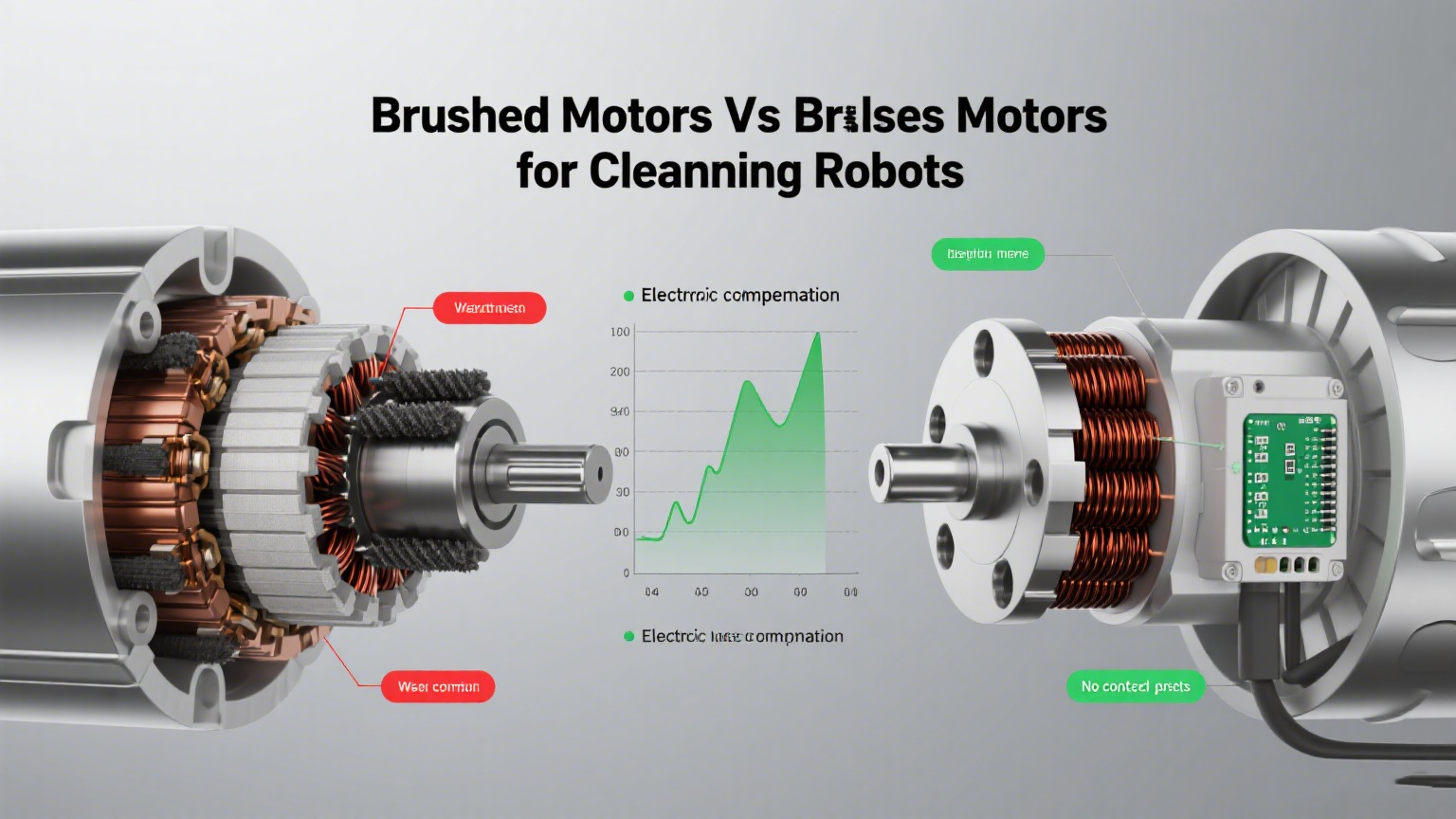 Motores cepillados versus motores sin escobillas para la limpieza de robots
