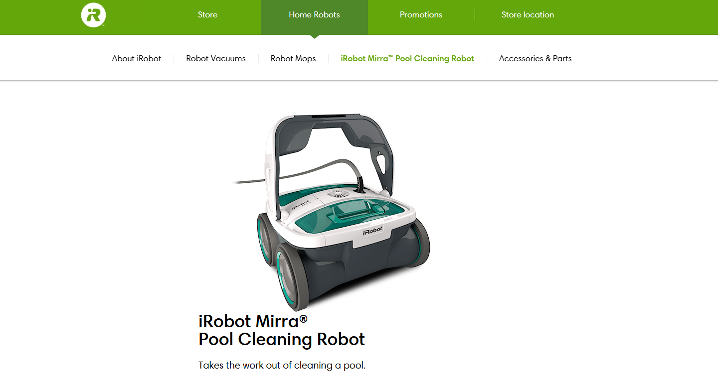 limpiador de piscinas robóticas de Irobot