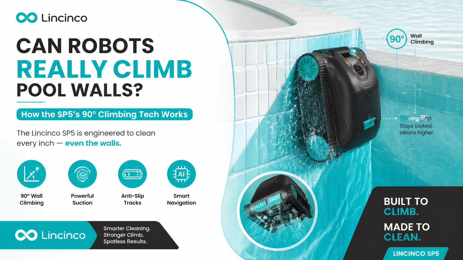 ¿Pueden los robots realmente trepar por las paredes de la piscina? Cómo funciona la tecnología de escalada de 90° del SP5