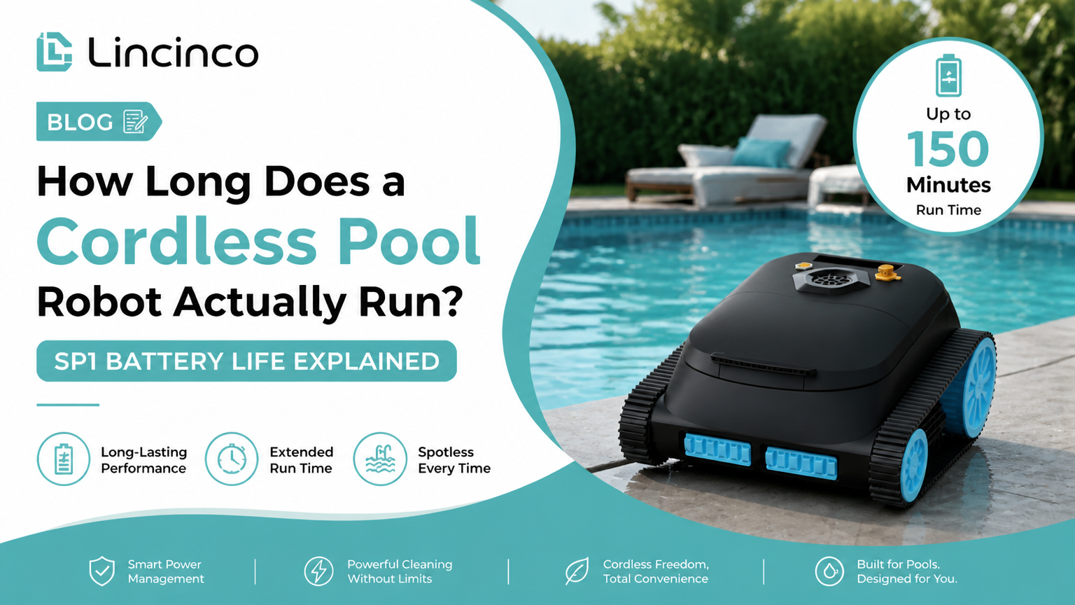 ¿Cuánto tiempo funciona realmente un robot de piscina inalámbrico? Duración de la batería SP1 explicada