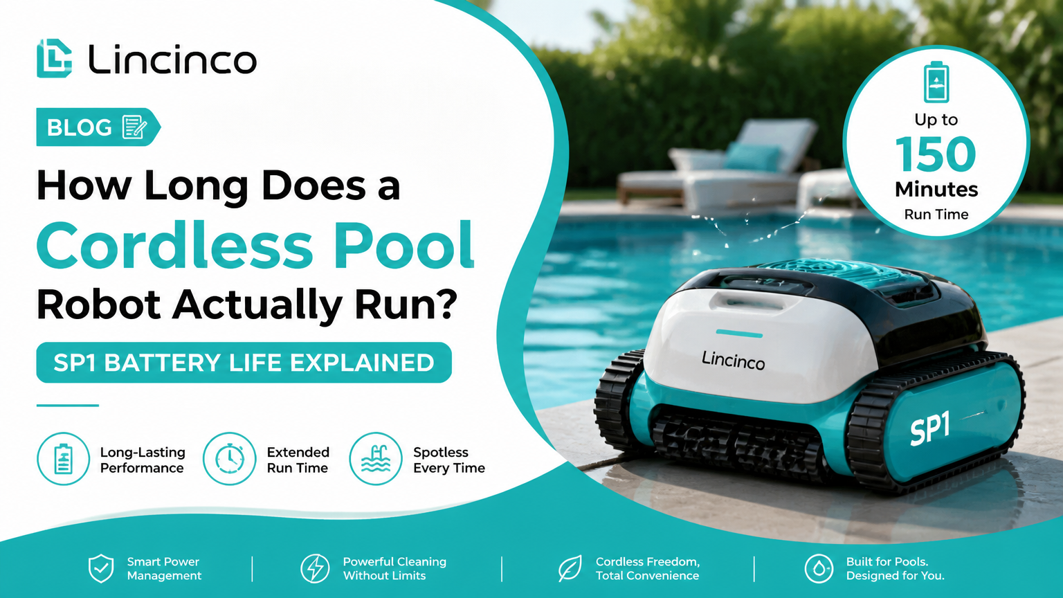 ¿Cuánto tiempo funciona realmente un robot de piscina inalámbrico? Duración de la batería SP1 explicada