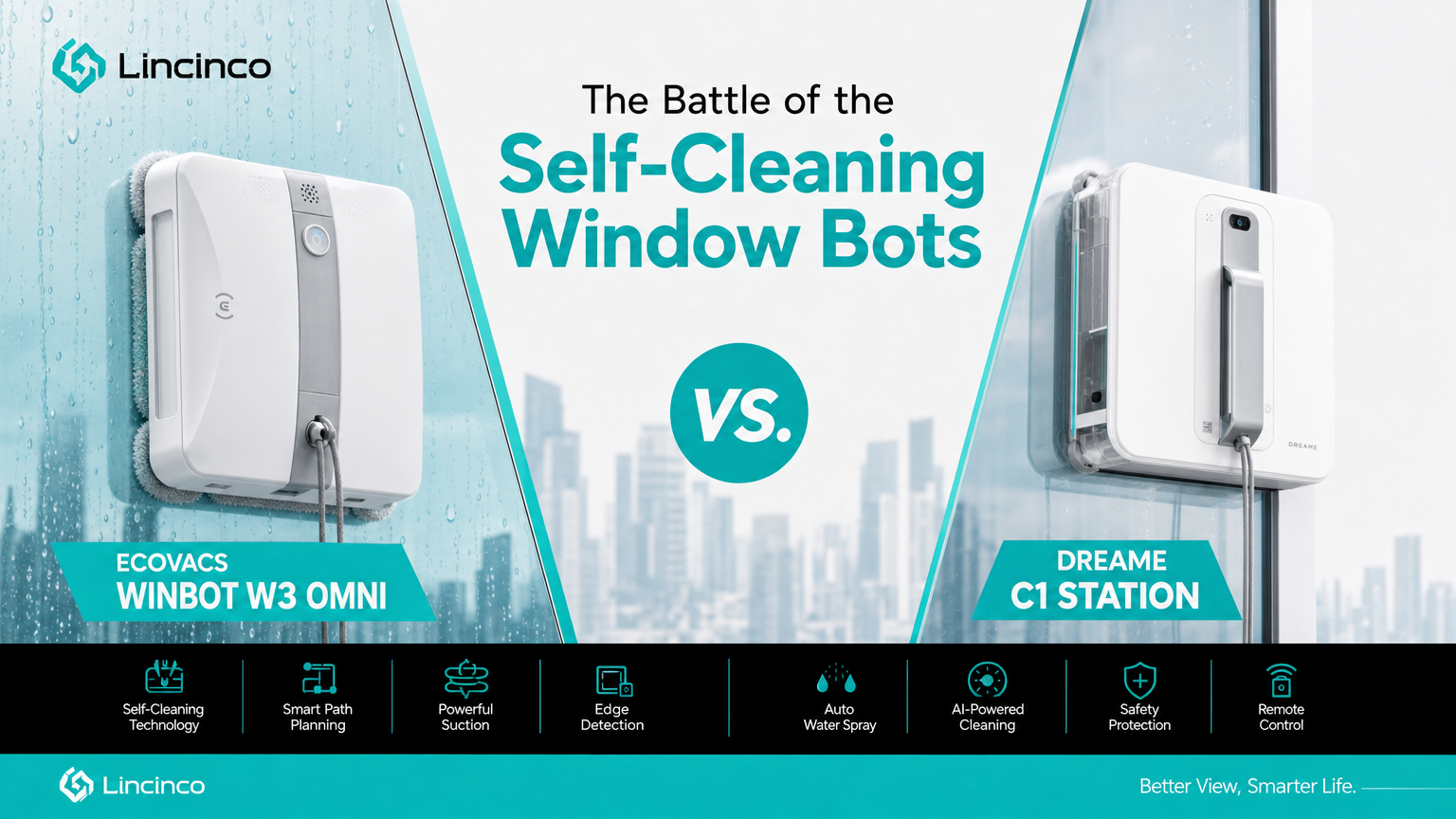 Ecovacs Winbot W3 Omni vs. Dreame C1 Station: La batalla de los robots de ventanas autolimpiantes
